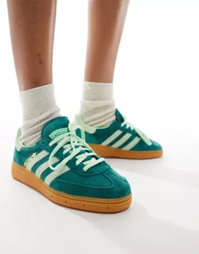 adidas Originals Handball Spezial trainers in green with gum sole | ASOS