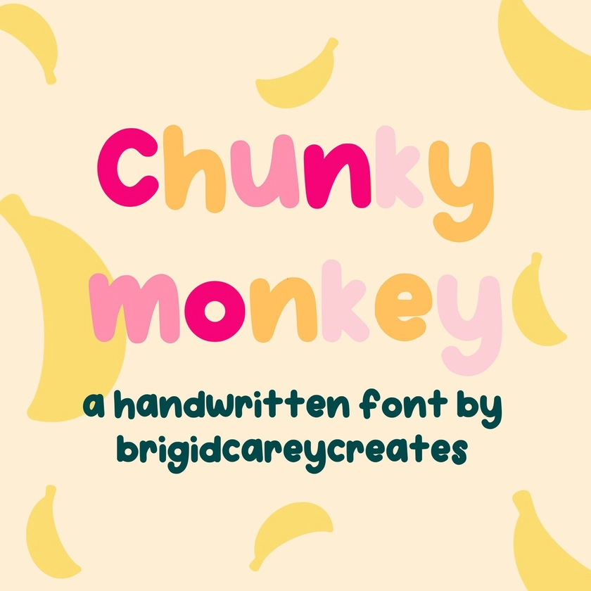 Chunky Monkey Font, Hand Written Font, Procreate Font, Cricut Font, Digital Download Font, Cute Font, Modern Font, Trendy Font - Etsy