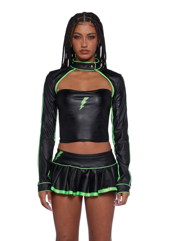 Monster Energy Drink Girl Costume Set Sexy Womans Halloween Costume - Black