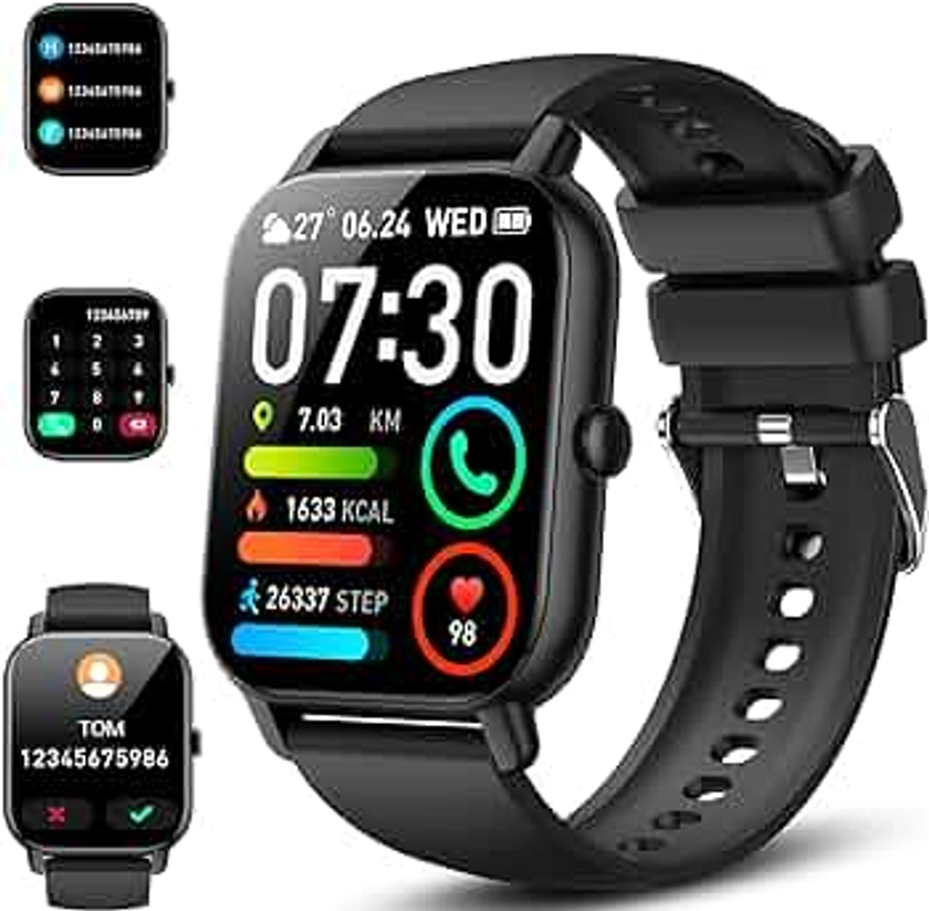 Smart Watch for Men Women Answer/Make Calls, 1.85"Fitness Tracker with 100+Sports Modes Step Counter Heart Rate Sleep Monitor Fitness Watch IP68 Waterproof Activity Trackers Smartwatch for Android iOS