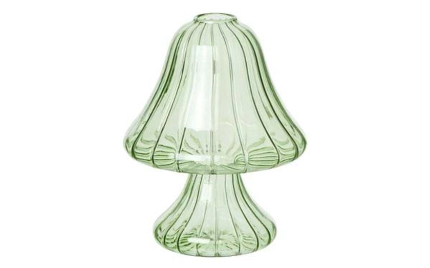 Vase Mushroom 10x10x13 cm Grønn Glass
