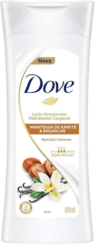 Loção Desodorante Hidratante Corporal Dove Manteiga de Karité e Baunilha 400ml | Amazon.com.br