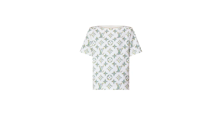 Les collections de Louis Vuitton : Tee-shirt à encolure bateau et motif Monogram fleuri