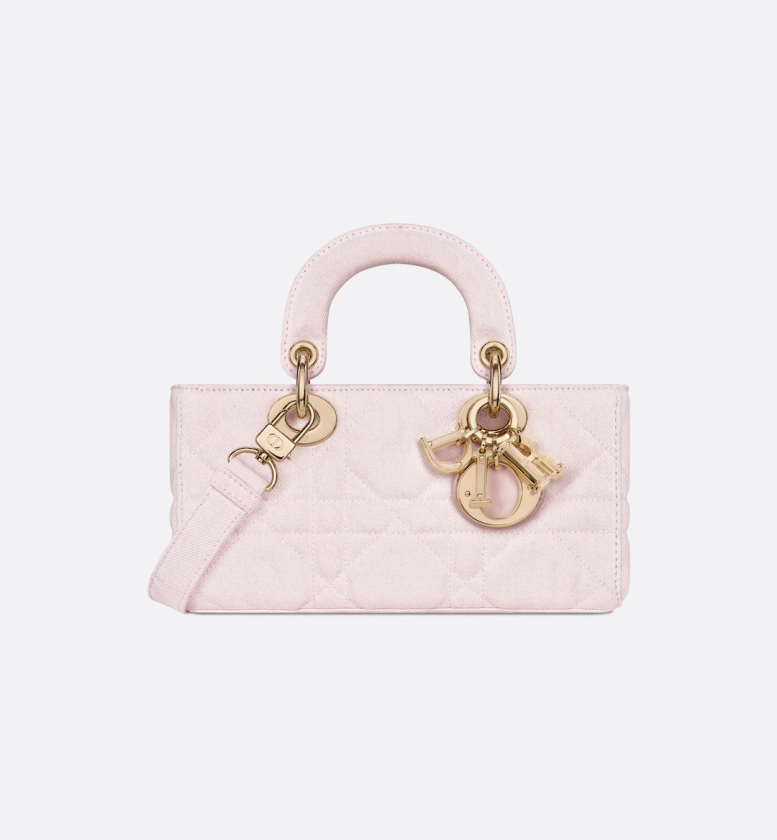 Small Lady D-Joy Bag Pink Macrocannage Denim | DIOR