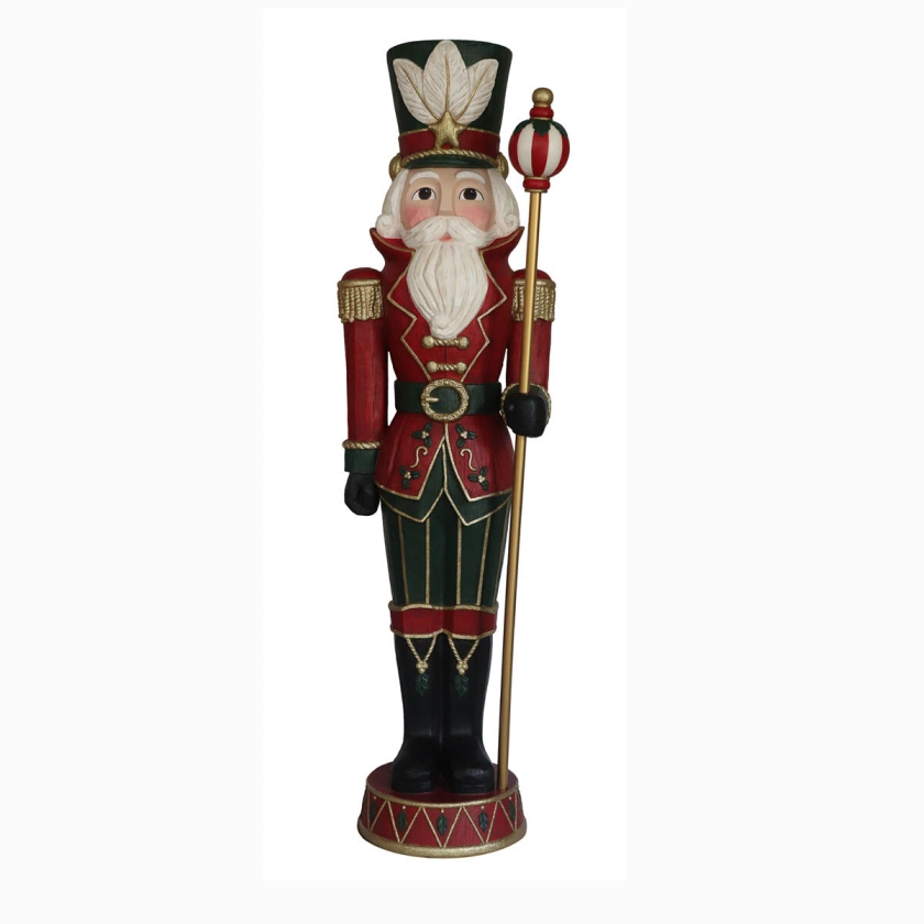 6ft (1.8m) Un-Lit Wood Carved Nutcracker | Costco UK