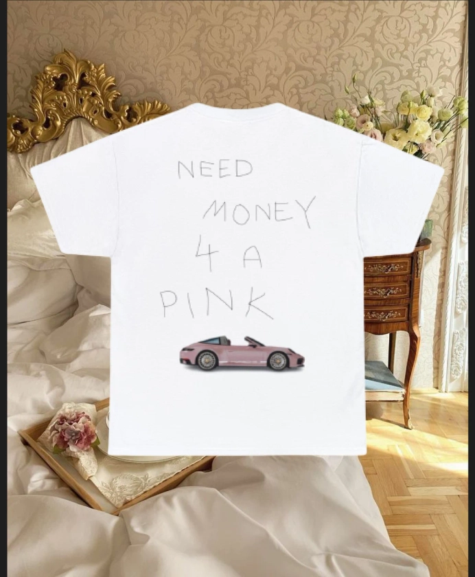 Besoin dargent pour un tee-shirt graphique Porsche rose, vêtements pour femmes, chemises avec dictons, t-shirt pour femmes, t-shirt de voiture Porsche, cadeaux pour les meilleurs amis - Etsy France