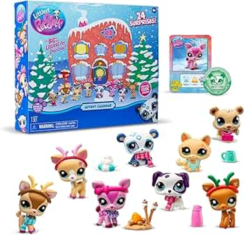 Littlest Pet Shop - Advent Calendar 2024 - LPS Gen 7, Authentic Mystery Figures, Surprise Collectible Kidult Toy, Girls, Boys, Kids, Tweens Ages 4+