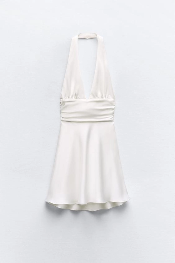 SATIN HALTER DRESS