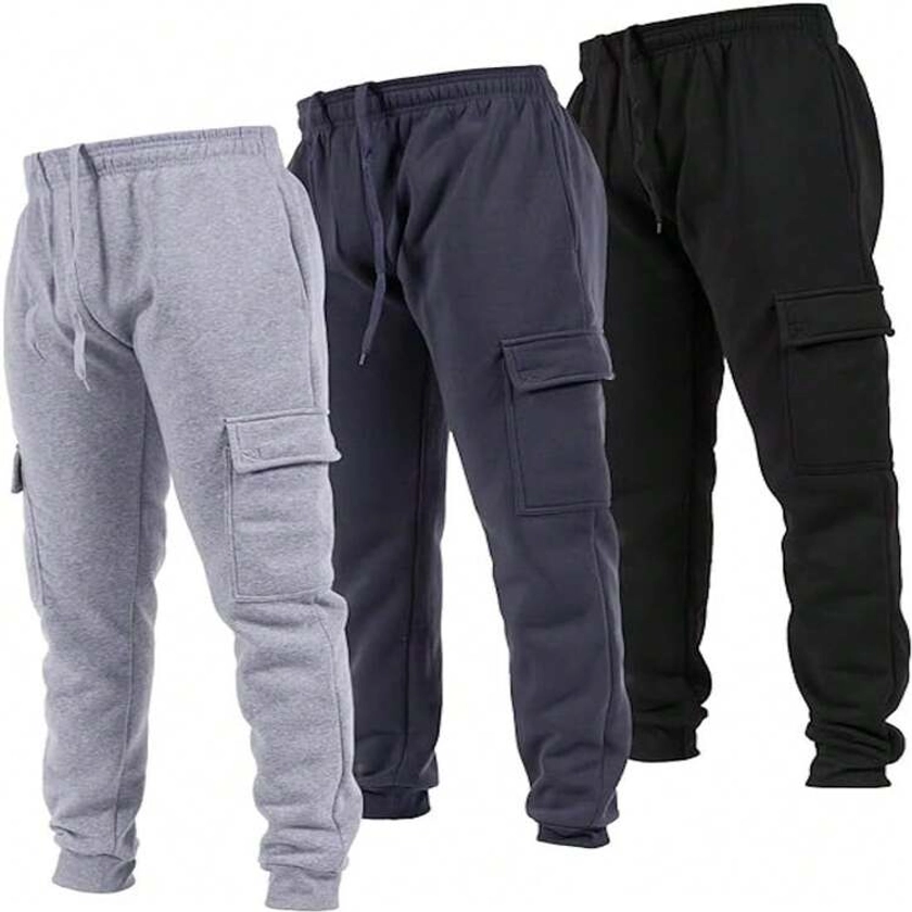 ULTRA PERFORMANCE Ultra Performance 3 Pack Mens Sweatpants, Fleece Cargo Joggers for Men with Pockets