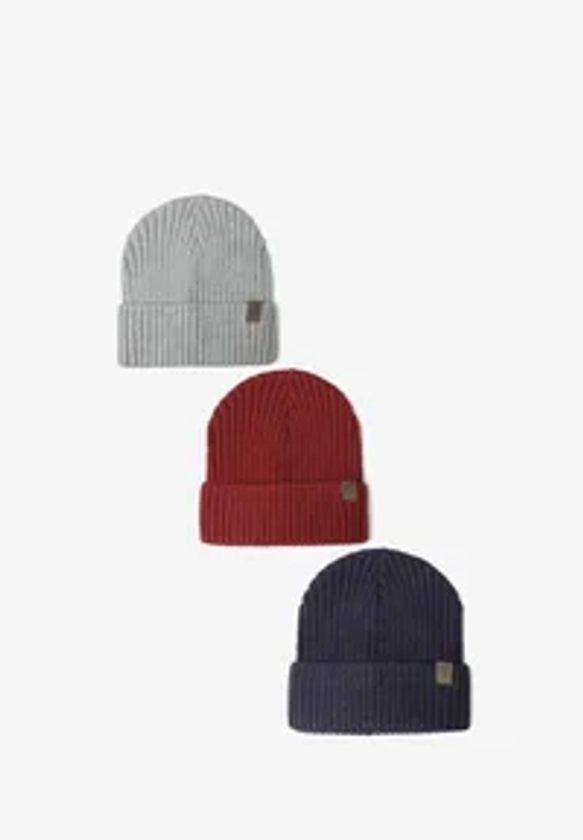 MINOTI 3 PACK - Bonnet - black grey red/bleu marine - ZALANDO.FR