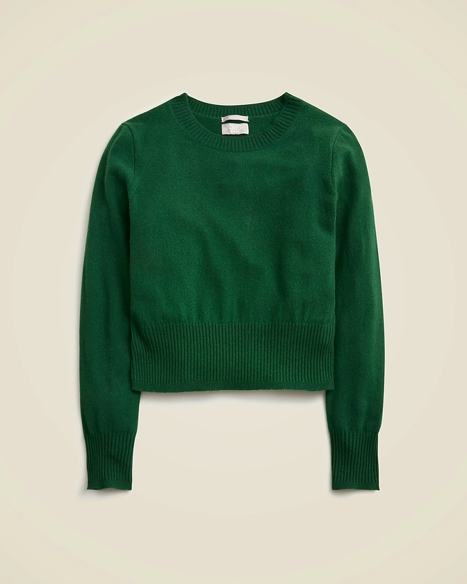 Cashmere shrunken crewneck sweater