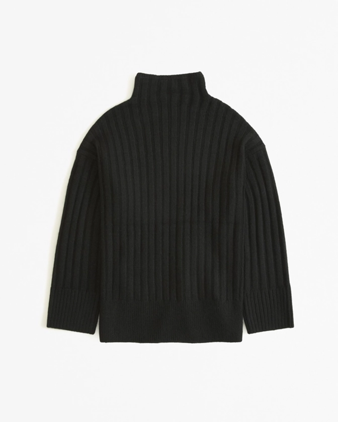 Women's Long-Length Ribbed Funnel Neck Sweater | Women's Sale | Abercrombie.com