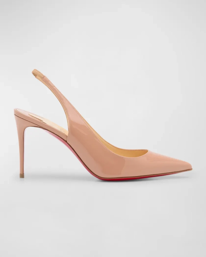Kate Sling Patent Calfskin Red Sole Pumps