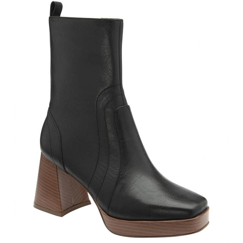 Black Kilrush Heeled Mid-Calf Boots | Ravel