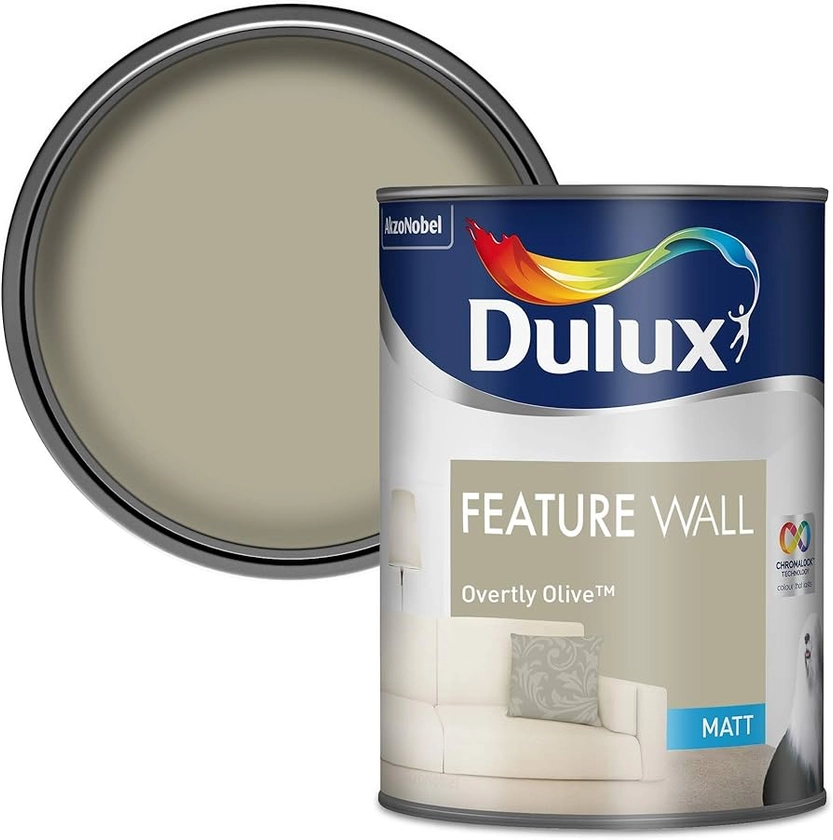 Dulux Feature Wall Matt Emulsion Paint - Overtly Olive - 1.25L