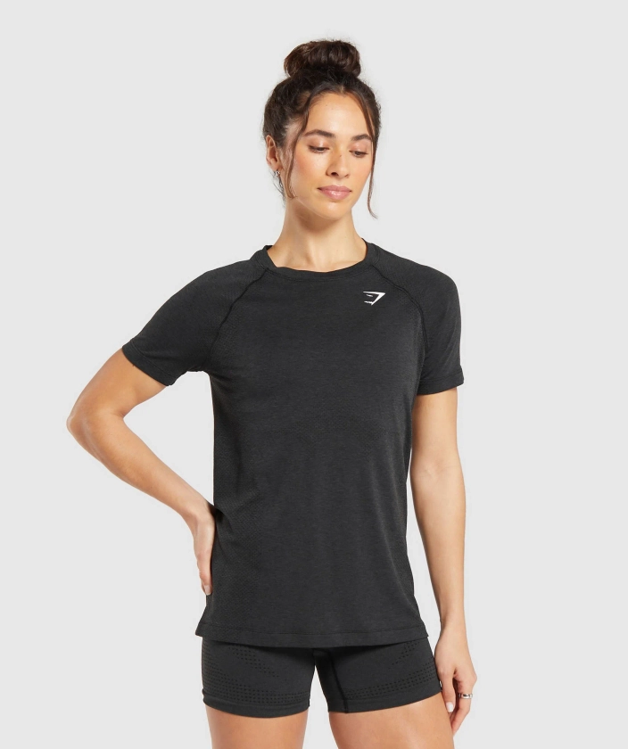 Gymshark Vital Seamless 2.0 Light T-Shirt - Black Marl