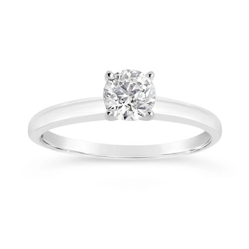 Glacier Fire 14K White Gold 0.50CT Ideal Cut Solitaire Ring | Charm Diamond Centres