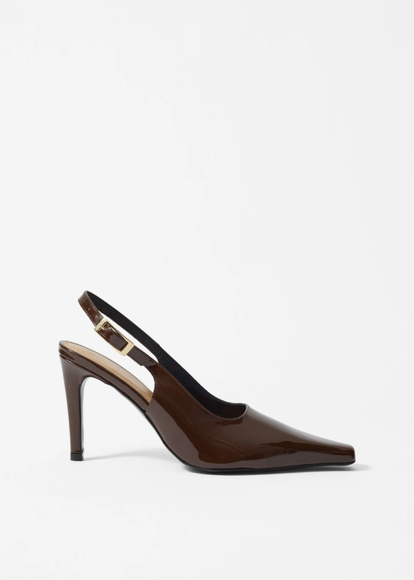 Patent Leather Slingback Pumps