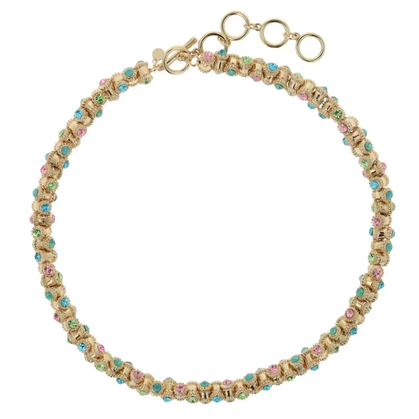 Otazu Vintage Spring Barrel Necklace - Gold