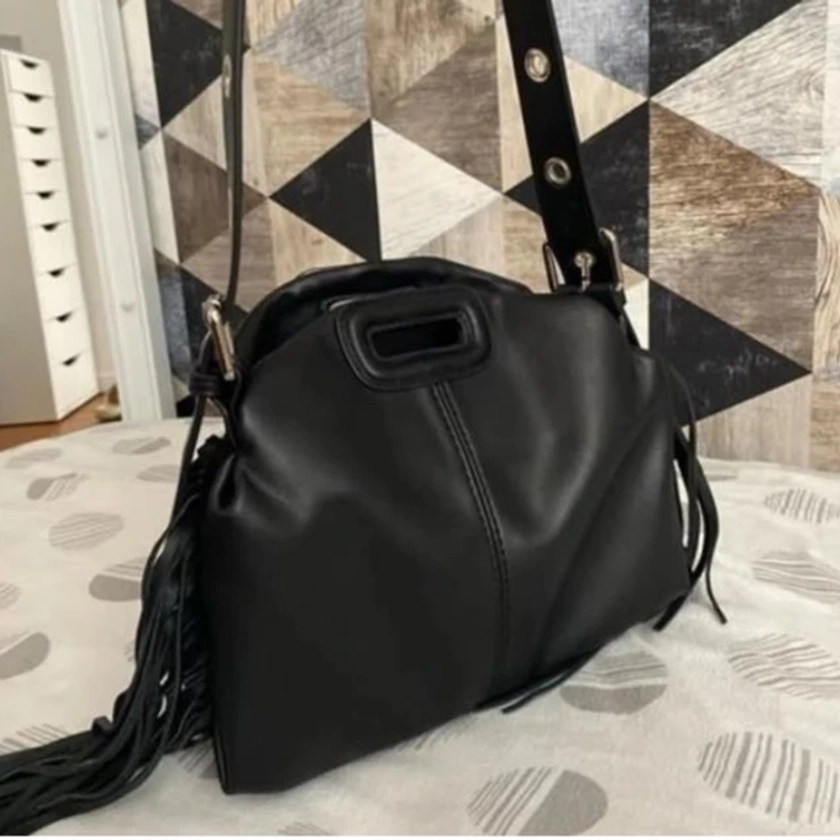 Sac à main en cuir PU avec pompon pour femme, sac à bandoulière, sac messager, mode initiée, dames, E27