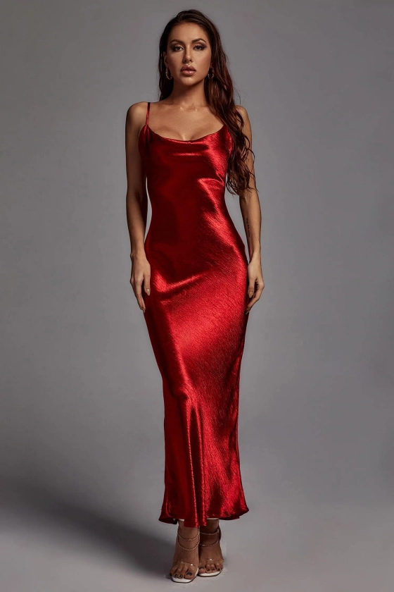 Bodycon Dress | Maxi Dress | Wine Metallic Dress