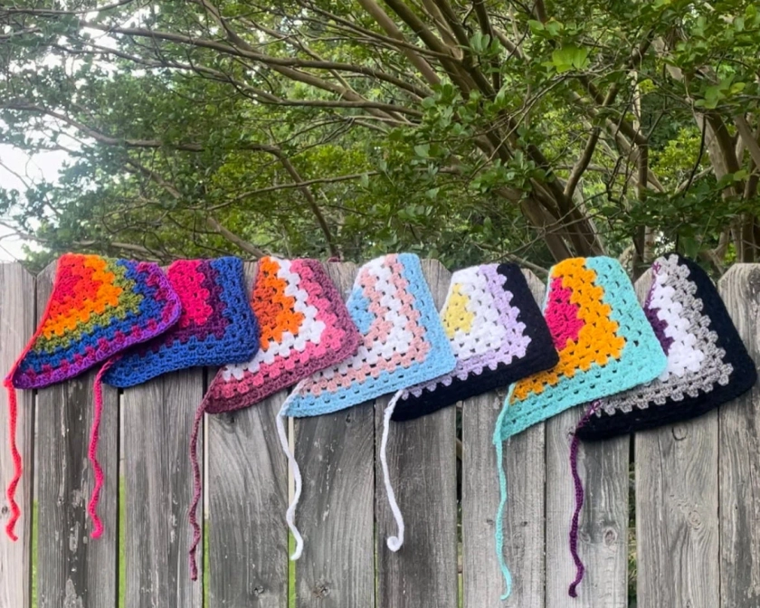 Pride Flag Crochet Bandanas