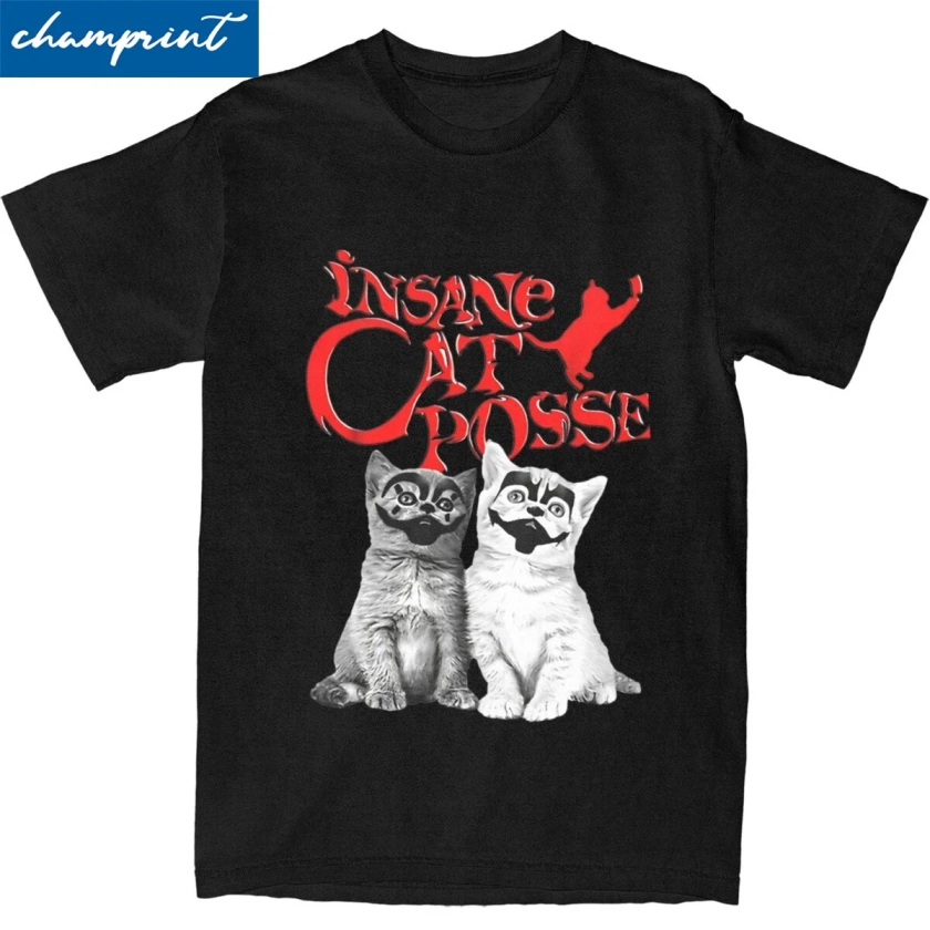 Men Women Insane Cat Posse Halloween T Shirts Insane Clown Posse Cotton Tops Humorous Crew Neck Tee Shirt 4XL 5XL 6XL T-Shirt