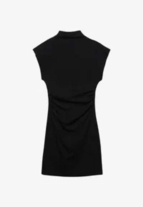 Stradivarius SHORT GATHERED - Robe fourreau - black/noir - ZALANDO.FR