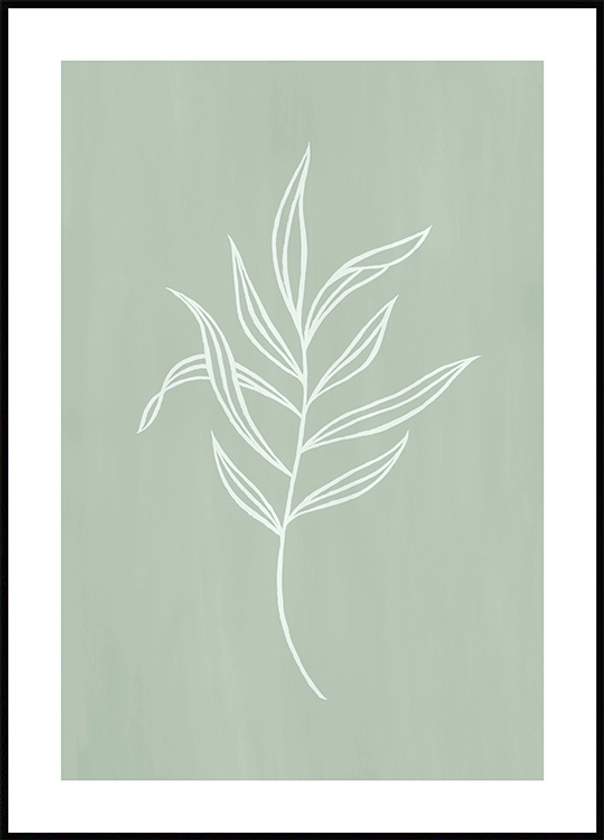 Leaves in Green Poster