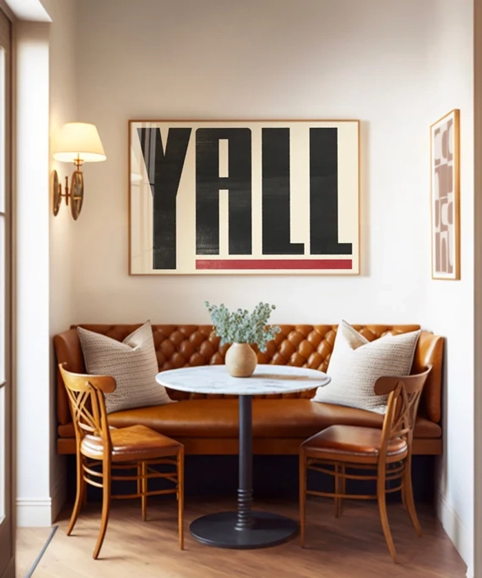 Y'all Means All Typography Poster, Western Wall Art, Southwestern Decor, Bold Type Print, Minimalist Art, Modern Wall Art, Eclectic Boho Art