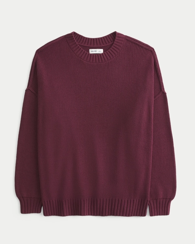 Women's Oversized Crew Sweater | Women's Tops | HollisterCo.com