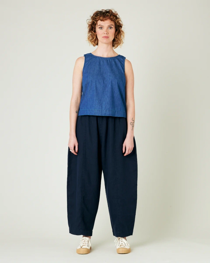 Mabel Navy Linen Trousers