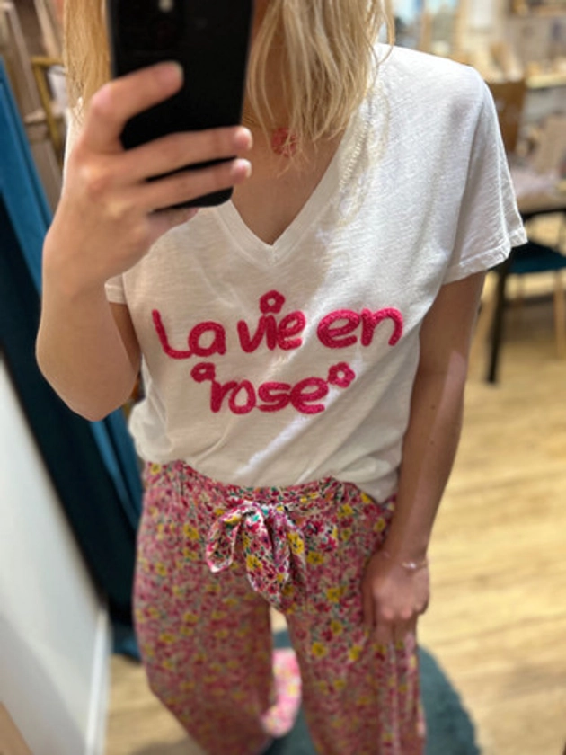 Teeshirt la vie en rose | AUX PETITS BONHEURS