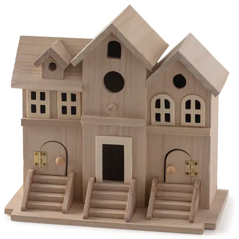 9.5" Brownstone Wood Birdhouse by Make Market®