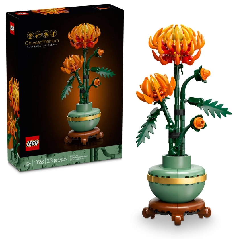 LEGO Icons Chrysanthemum Flower Building Set for Teens & Adults, Artificial Flower Home Decor, 10368