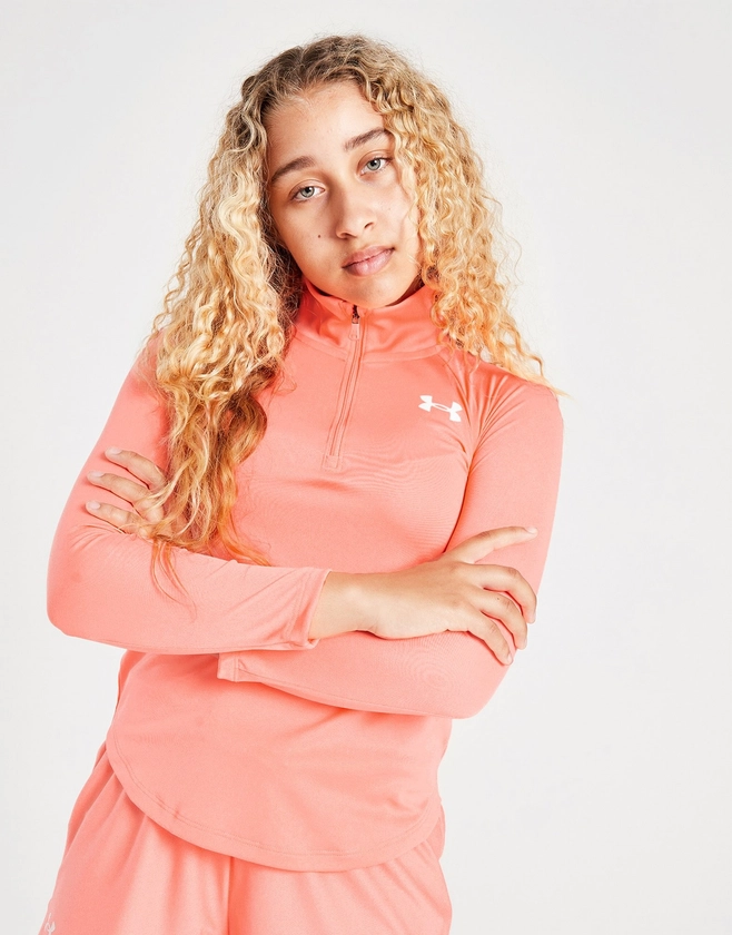 Orange Under Armour Girls' Tech 1/2 Zip Top Junior | JD Sports UK 