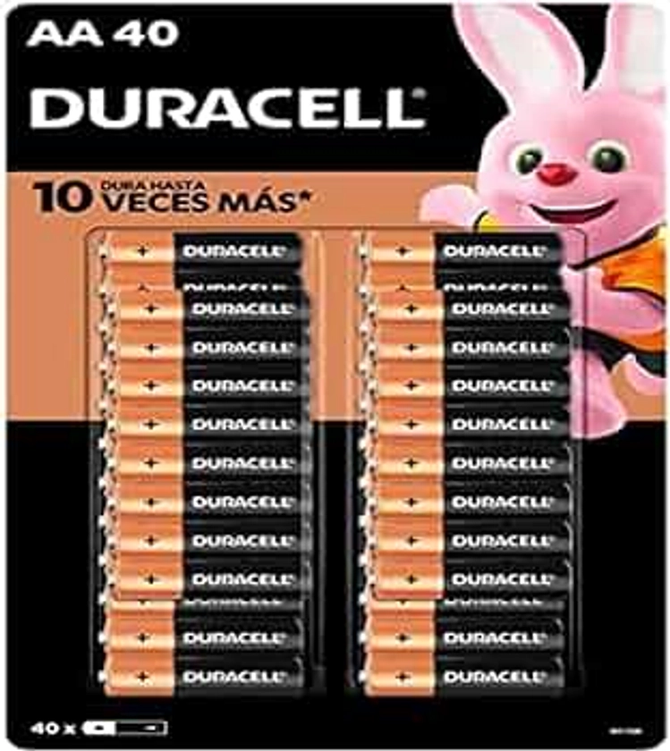 Duracell PIDURAA-40PK Pila Alcalina AA, 40 Piezas, Color Pack of/Paquete de 40