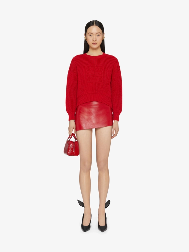 Mini jupe asymétrique en cuir - rouge | GIVENCHY FR