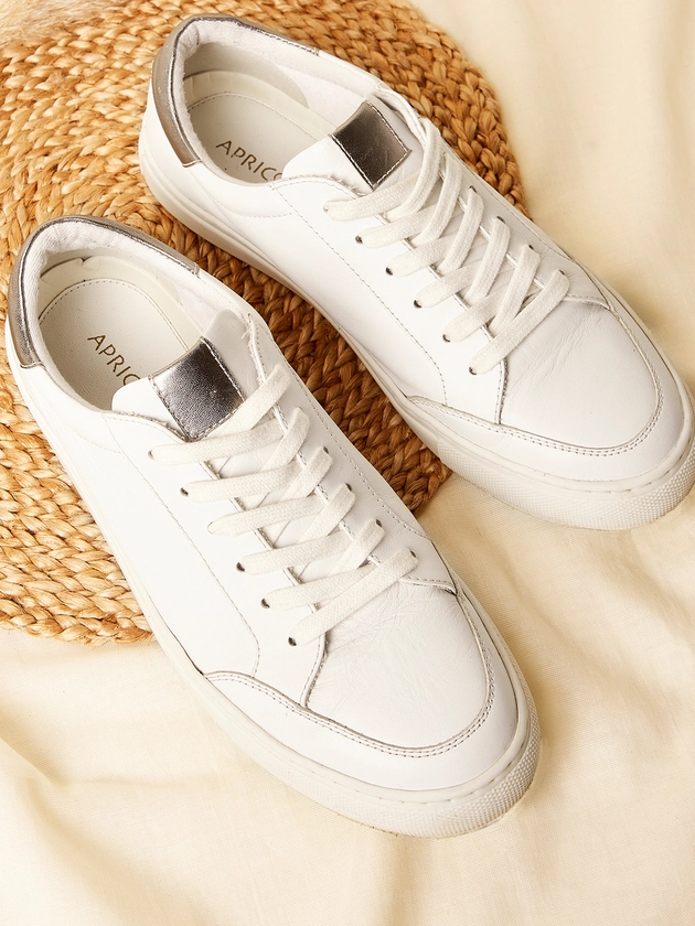 White Leather Trainers | Apricot Clothing