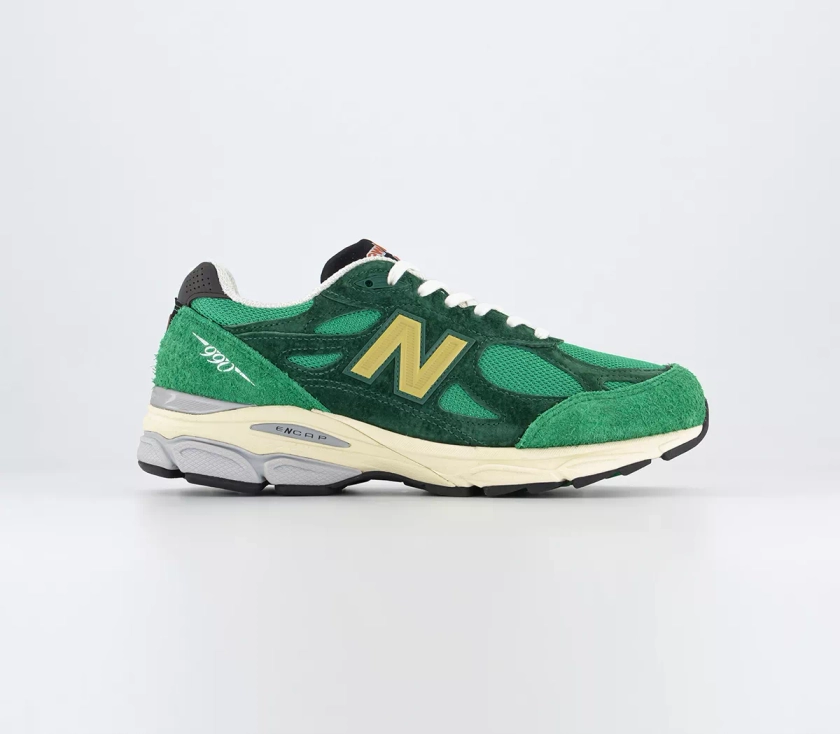 New Balance 990v3 Trainers Green - Men's Premium Sneakers