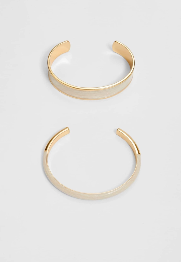 Lot de 2 bracelets rigides en émail - Bijoux femme | Stradivarius France