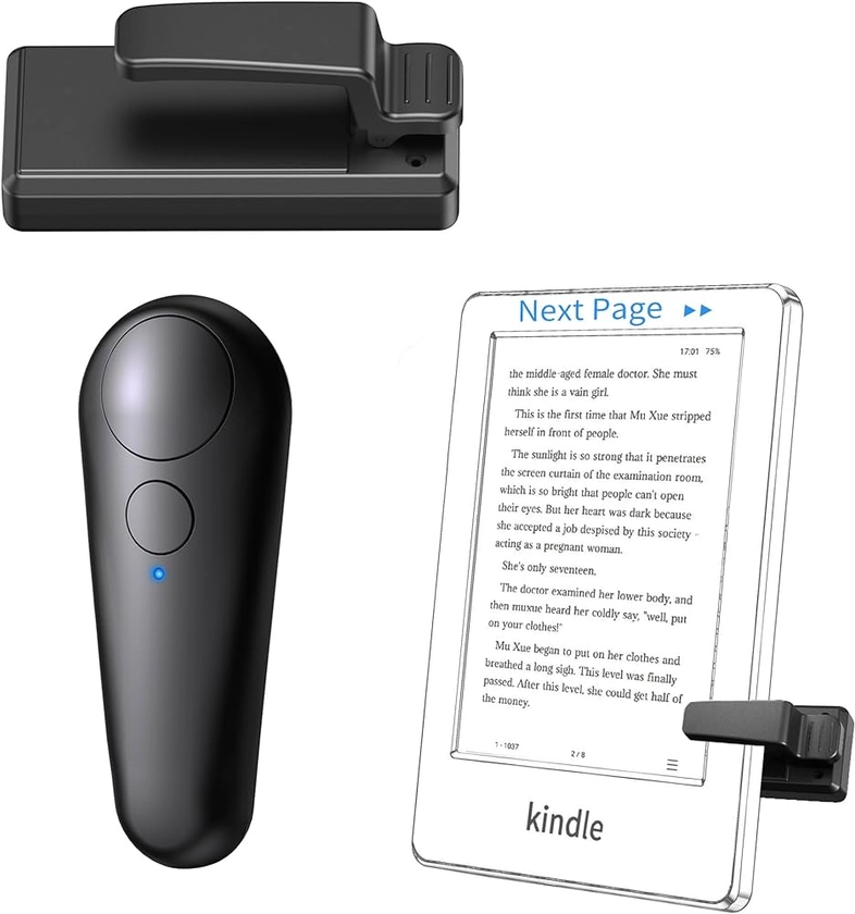 UNIBITRI Remote Page Turner, RF Control Page Turnerr for Kindle Reading, kobo, Phone, iPad, iOS Android Tablets Taking Reading Novels Taking Accessories