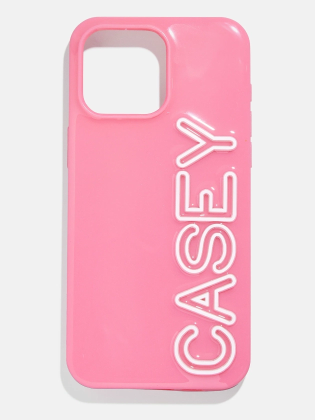 Custom Fine Line Phone Case - Pink/White