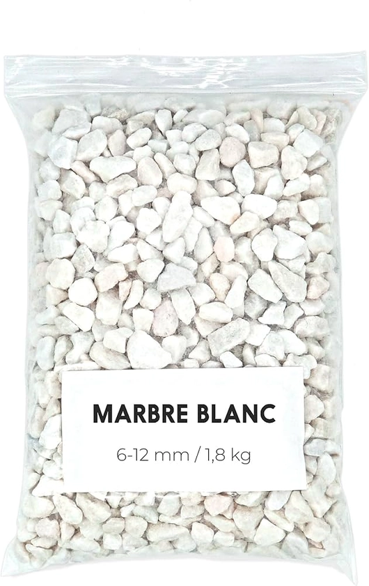 Landare Gravier Blanc 1,8 Kg - Gravier Aquarium - Gravier Decoratif - Cailloux Decoratif - Gravier Jardin Exterieur - Galet - Cailloux Aquarium Decoration (9-12 mm) (Blanc)