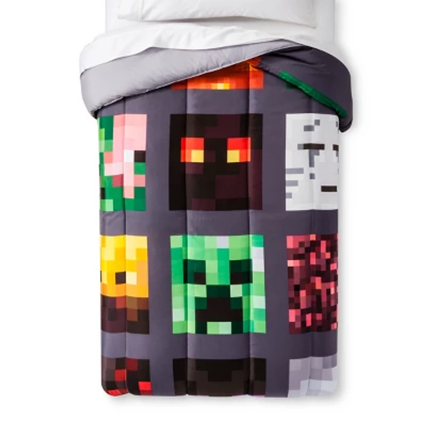 Minecraft Twin Good vs Evil Reversible Kids' Comforter Gray