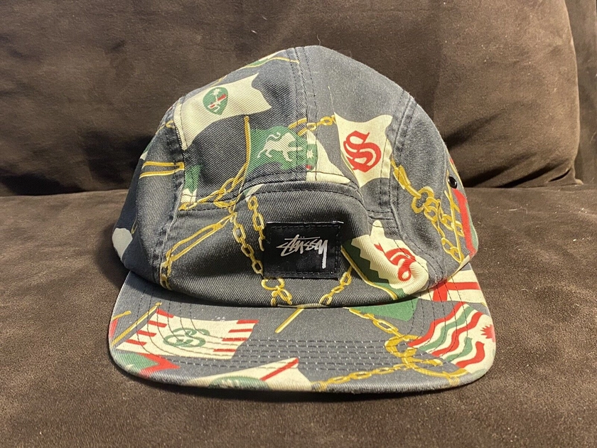 Stussy Capz Hat Flags Five Panel Gold Chain Graphic