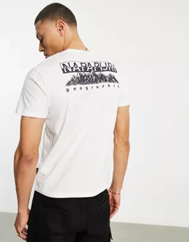 Napapijri - Seba - T-shirt imprimé au dos - Blanc