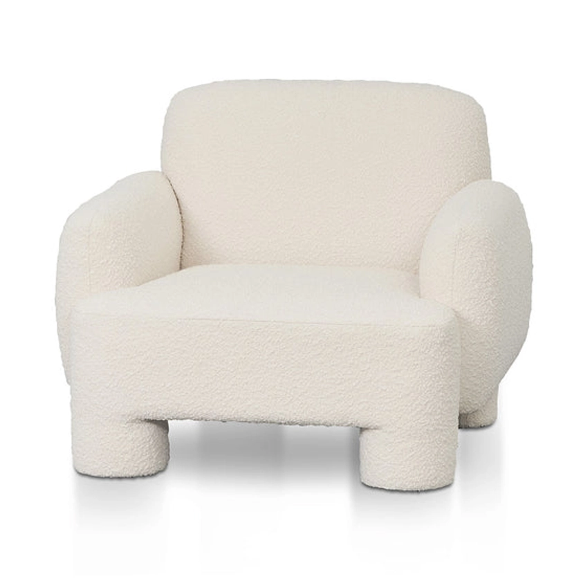 Breda Armchair - Ivory White Boucle | Interior Secrets