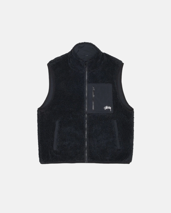 Sherpa Reversible Vest in black – Stüssy UK