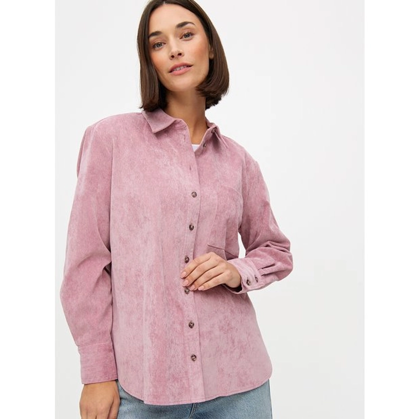 Buy Blush Pink Corduroy Button-Through Shirt 10 | Shirts | Tu